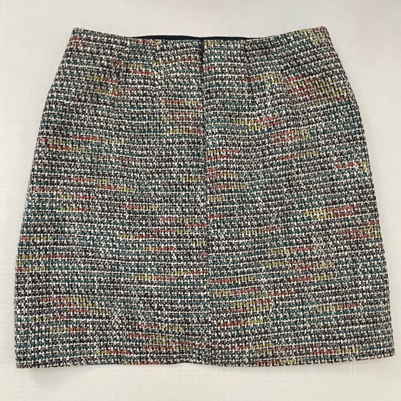 Loft Tweed Like A-line Mini Skirt -- Multicolored Rainbow with Silver Threads - Picture 10 of 10